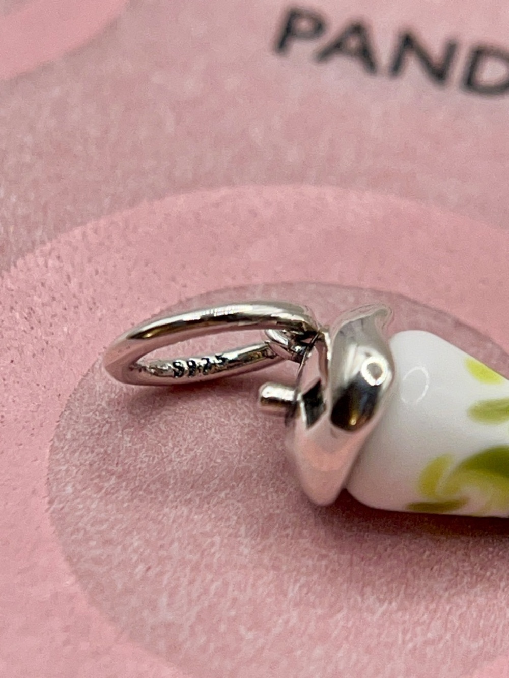 Pandora Iced Matcha Latte Murano Glass Silver Charm - Picture 6 of 8